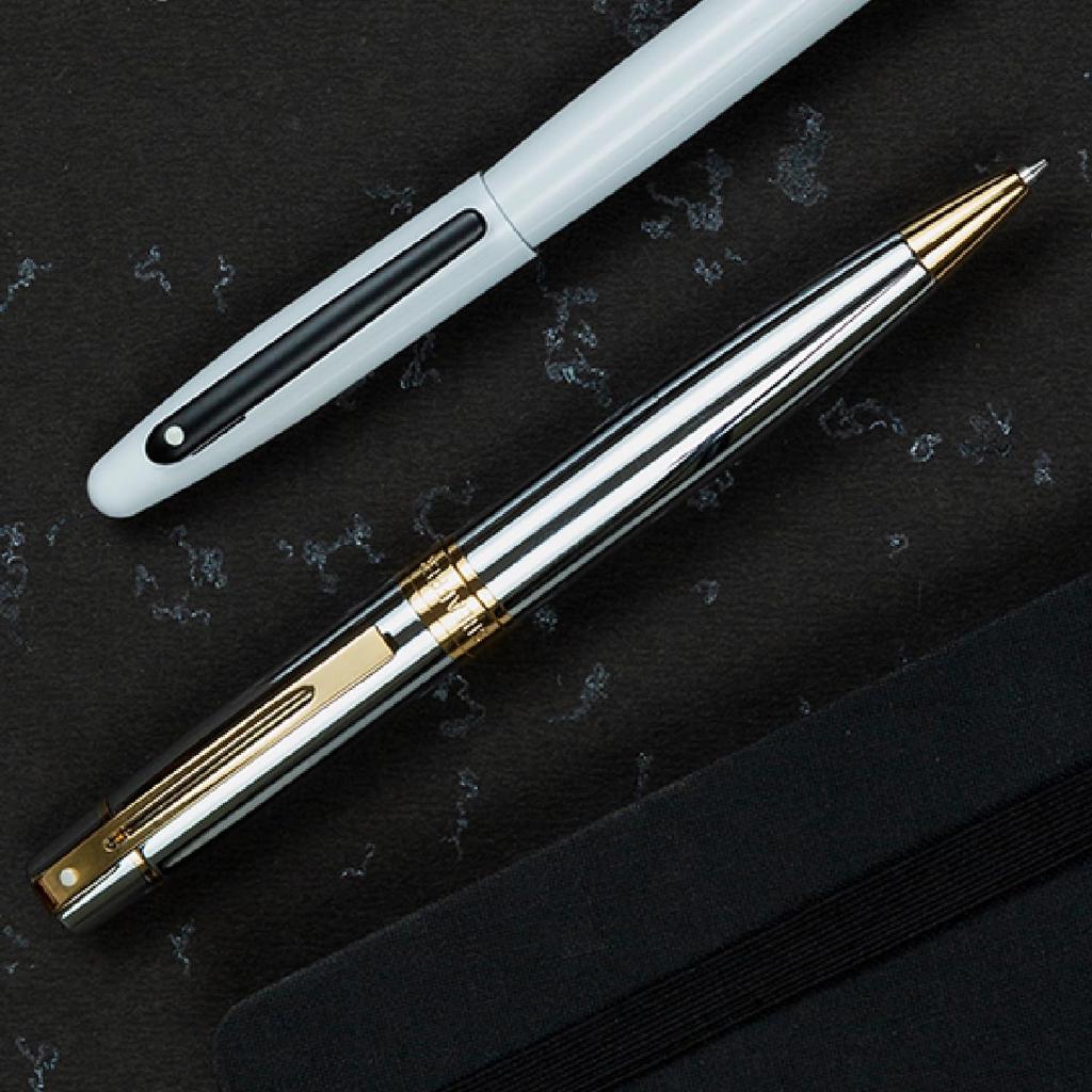 SHEAFFER Ballpoint Polished Chrome Officially Imported Pen, Oil-Based, 300mm, GTT, N2934251,