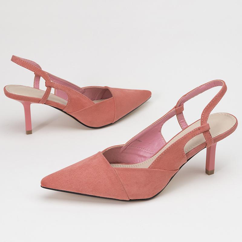 Cat Stiletto High-heeled Shoes Comfortable and Gentle Pointed Toe Back Space Roman Sandals Professional French Girl 56