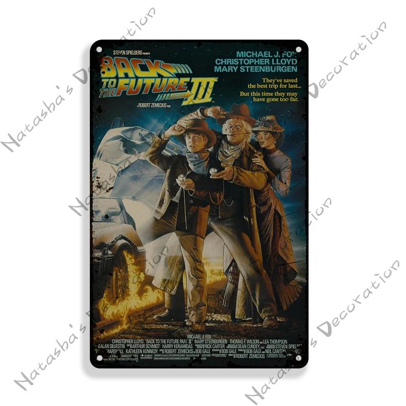 Filmaffisch Tillbaka till framtiden Metallskylt Sci-Fi Komedi Metallskylt Rostig Dekorativ Skylt Hembars Pub Café Industriell Dekor