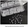 Bright Pearl Nail Art Set: White Flat-Bottom Half-Round Pearls In Mixed Sizes