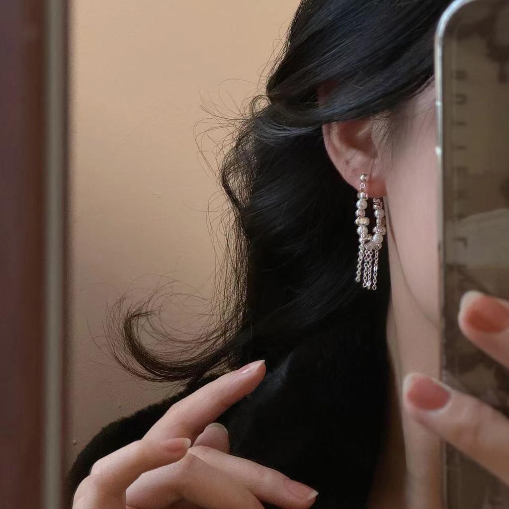 Tassel Irregular Imitation Pearls Dangle Earrings for Women