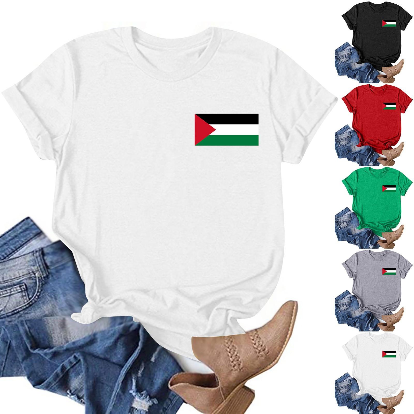 

Бесплатная Палестина Футболка с принтом палестинского флага Верхняя часть израильско-палестинского конфликта