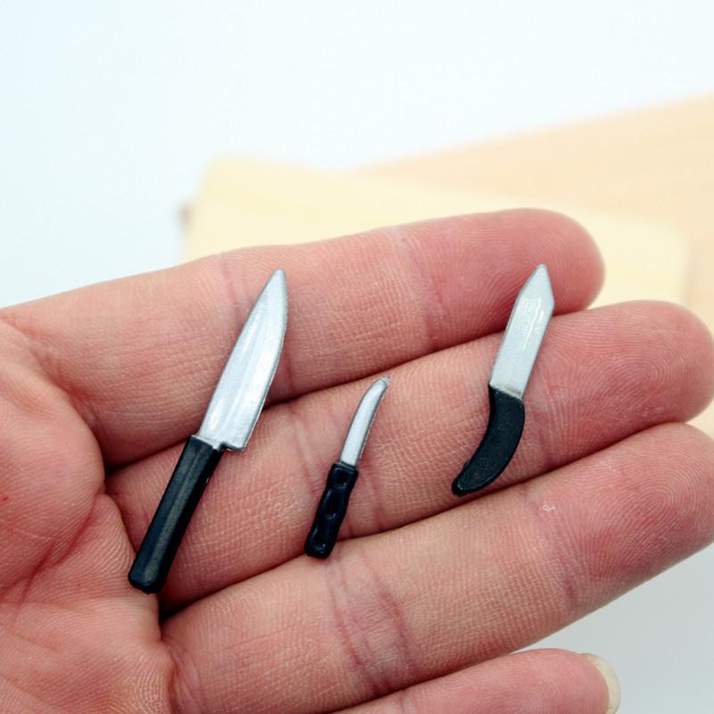 1 Set Kitchen Accessories Toy 1:12 Dollhouse Miniature Cookware Kitchen Knife Chopping Cutting Board Model Diy Decoration
