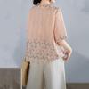 Short sleeve Oversized cotton vintage floral Casual loose t shirt tops Women summer t-shirt