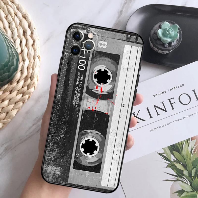 Cassette Tape Phone Case For iPhone 16 Pro 11 12 13 14 15 Pro Max Mini XS X XR 7 8 16 Plus Cover Coque