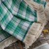 Green Plaid Yarn-dyed American Curtain Finished Kitchen Drapes Bay Window Curtain Semi-shading Living Room Bedroom Valance
