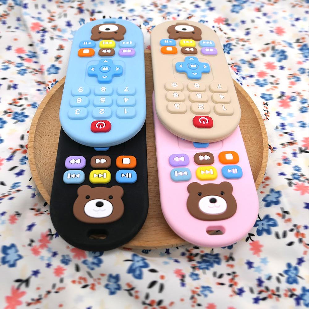 Painel de Controle Remoto Infantil Mordedores Silicone Simulação Anti-Alimentação Painel de Controle Remoto Mordedores Brinquedos Calmantes de Grau Alimentício