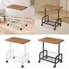 Mobile Side Table Couch Rolling Utility Cart for Drawing Room Dorm Apartment White Legs