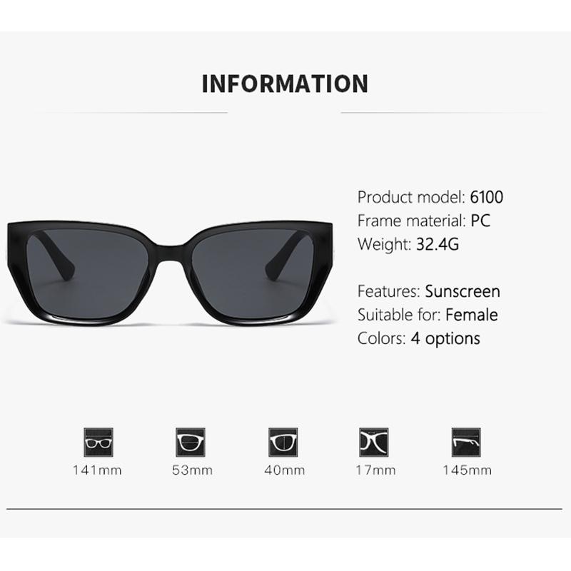 2/4PCS Large Frame Trendy Sunglasses Wide Foot Hollow Letters Sunglasses Women's Fashion Square Frame Sunglasses 6100