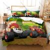 Blaze Monster Machines Theme Bedding Set 3 Pieces Kawaii Truck Print Quilt Cover Set Twin Full Queen King Size with Pillowcases