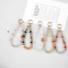 Chinese Elements Anti-Drop Lanyard Keychain Sparkling Teardrop Crystal Bead Pendant Bracelets Glittery Bling Mobile Charm Strap