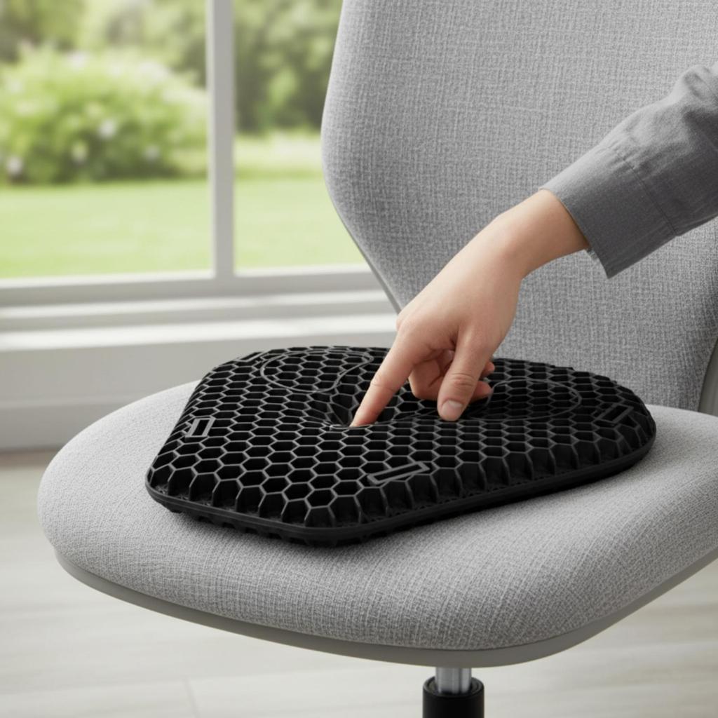 Motorcycle Cushioned Seat Pad Cushion Honeycomb Contoured for Motorcyclists