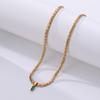 Vintage Zircon Necklace Simple Vacuum Plated Keel Chain