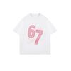 Oversized T-Shirt Black Six Seven Pink Glitter Number Print Casual Wear For Women Street Style Fashion Top Summer Outfit