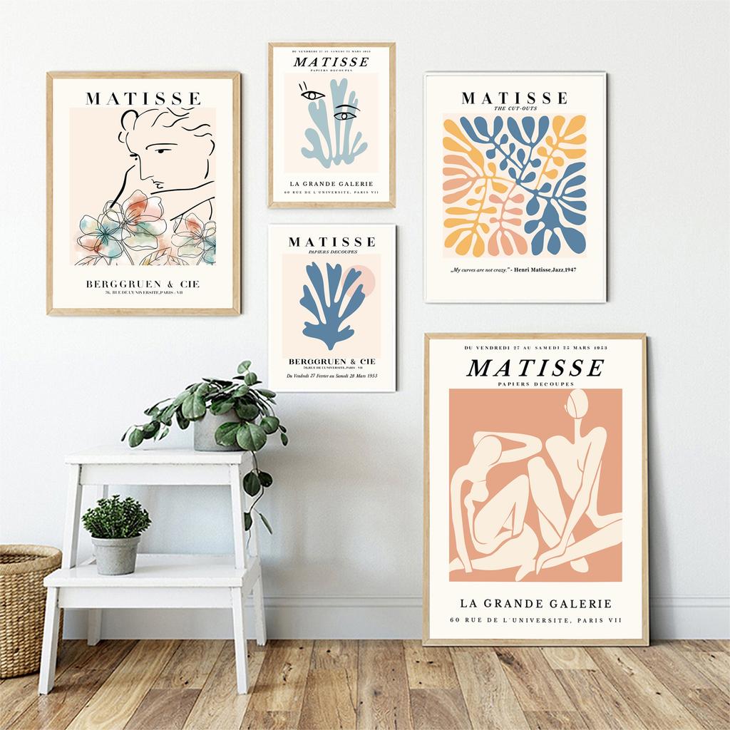 Henri Matisse Poster Flower Canvas Painting Art Nordic Leaf Posters Prints Wall Pictures for Living Room Home Decor Unframed