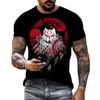 Summer Men Fun Daily Loose Wolf Pattern 3d Printed O Collar Short Sleeve T-Shirt Personality Street Plus Size Breathable Top