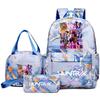3Pcs/set Anime Demon Hunters Printed Backpack Handbag Pencil Case for Teenager Student Bookbag Schoolbag Women Large Capacity Waterproof Bag