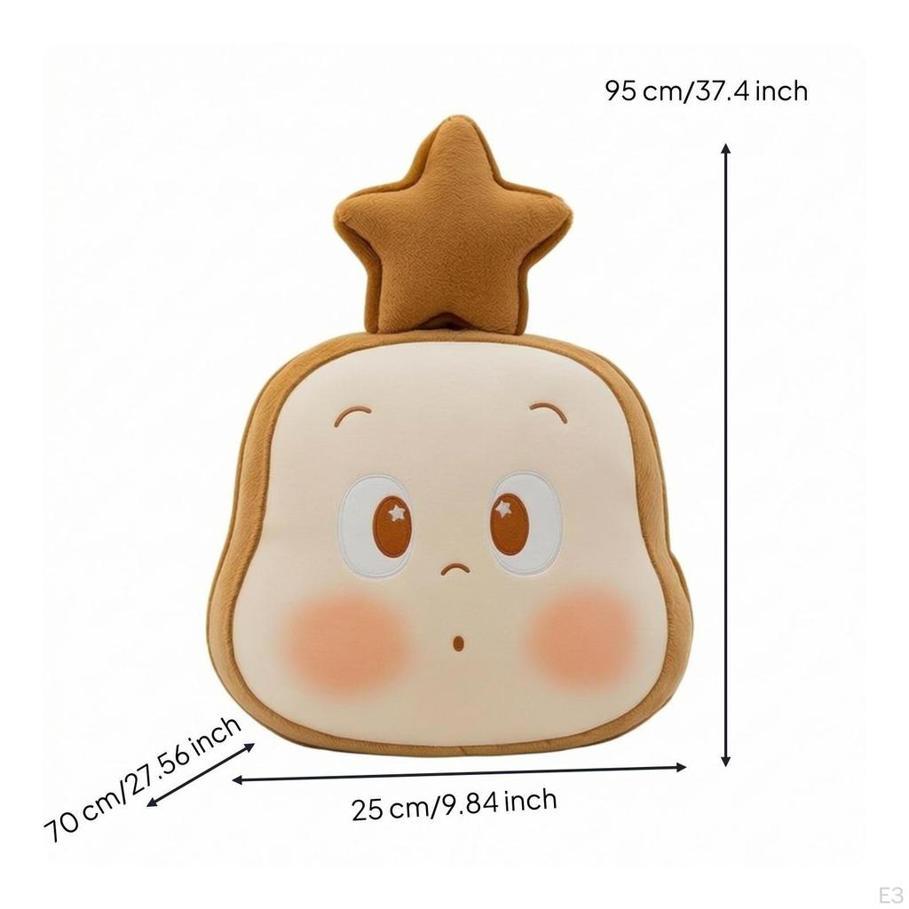 Cat Fuzzy Material Softly Padded Pillow Cute Cushion with Star for Kids, Teens,
