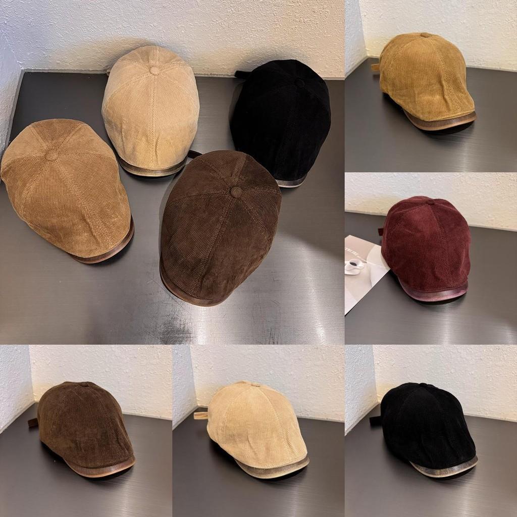 Corduroy Flat Autumn Beret Hat Cap For Lightweight Breathable Gift Commuting