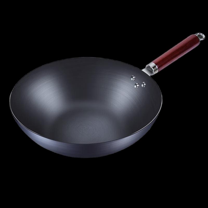 Joyoung 32cm Wrought Iron Wok with Solid Wood Handle