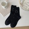 Female Spring and Autumn All Take Wave Point Lovely Boneless Tube Socks