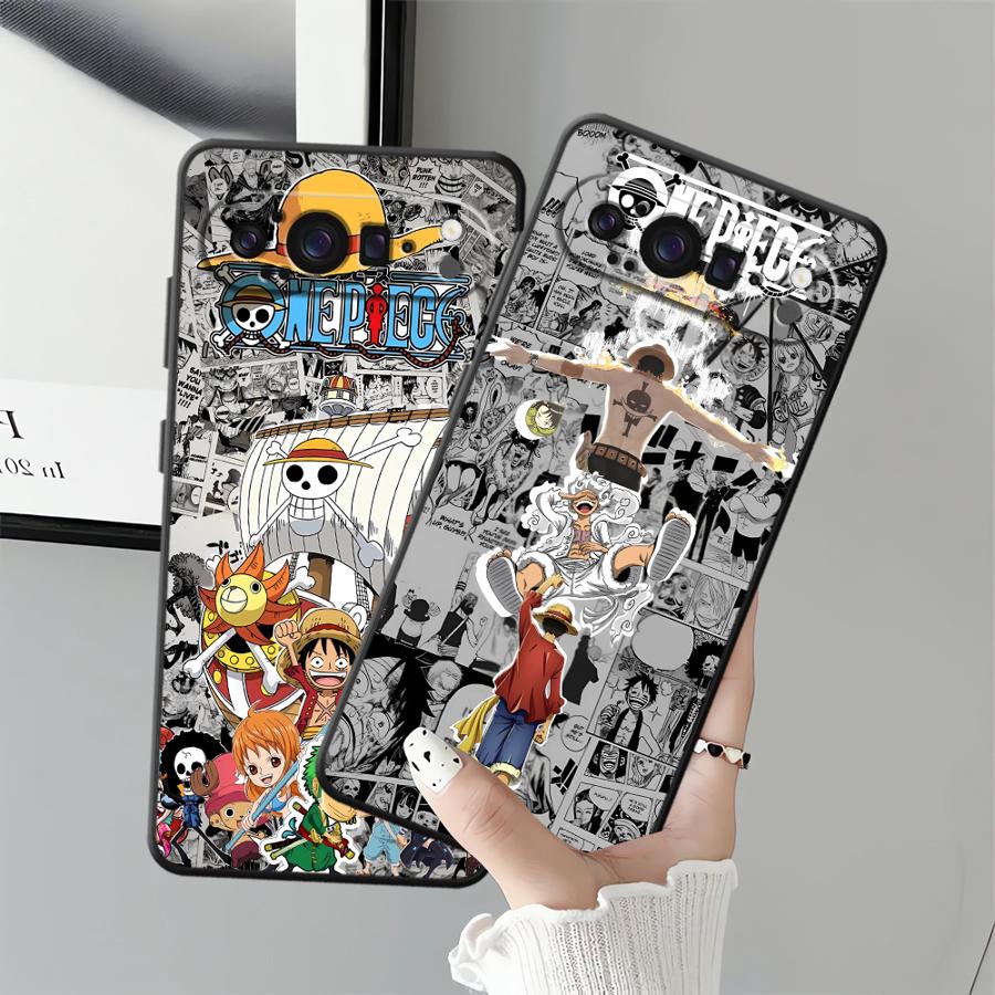 O-One Pieces Luffys Black Soft Shell Phone Case for Google Pixel 8a 7a 10 9 Pro XL 6a 6 7 8 Pro 9a