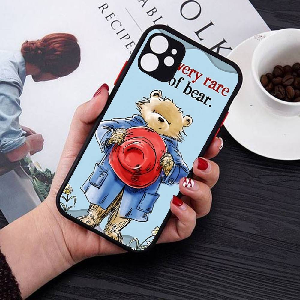 Cute P-Paddingtons Bear Matte Translucent Phone Case For Iphone 16 ProMax 15 14 13 12 11 X XS PRO Plus
