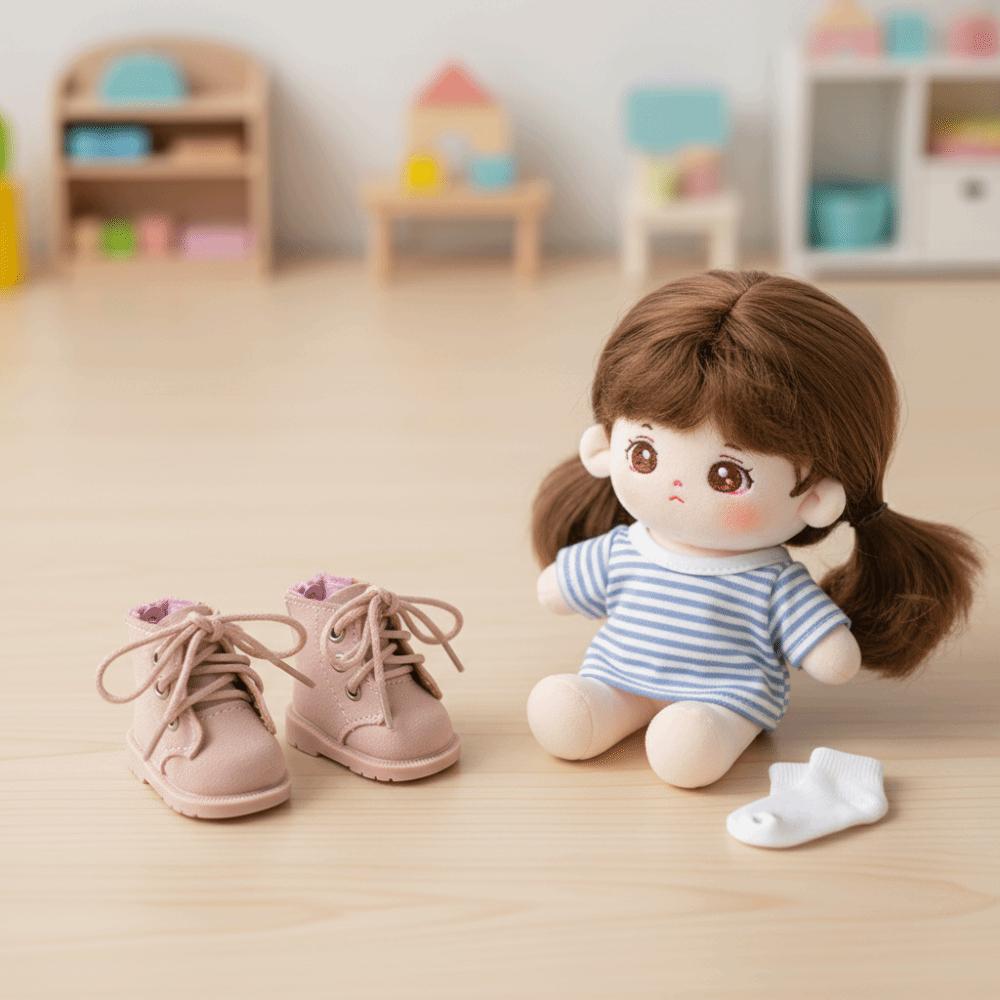 1pair Cute Outfit Doll Leather Shoes Boots Black Brown Dolls Uniform Shoes Bjd Doll Shoe  For Penny