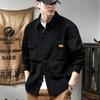 American Retro Tooling Black Casual Shirt Men'S Trendy Brand Heavy Shirt Men'S Jacket Men'S