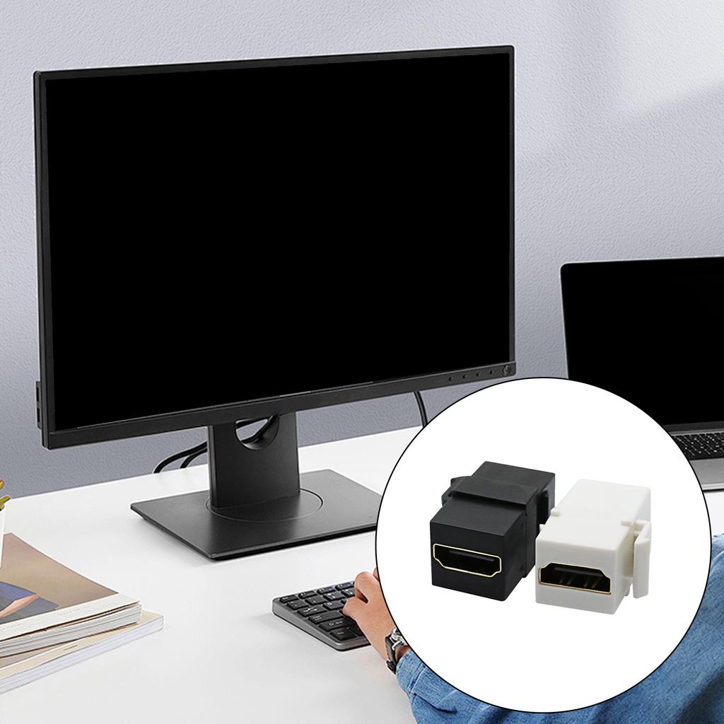 HDMI Keystone Jack Female To Female Adapter HDMI Coupler for Wall Plate 4K Video Support Black