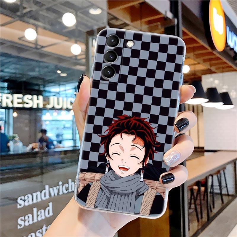 Kamado Nezuko Kimetsu No Yaiba Demon Slayer Clear Case for Samsung Galaxy S22 S21 S20 FE S 22 Ultra S10 E S9 Plus 5G Cover Coque