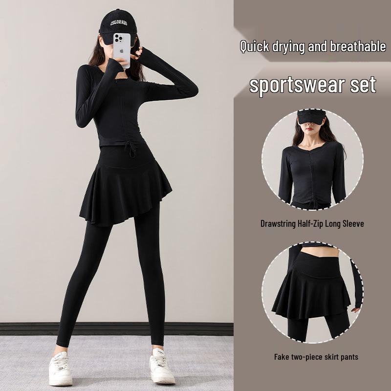 

Women s 2024 High-End Yoga & Pilates Set: Sports Top, Skirt, Pants Extra Large