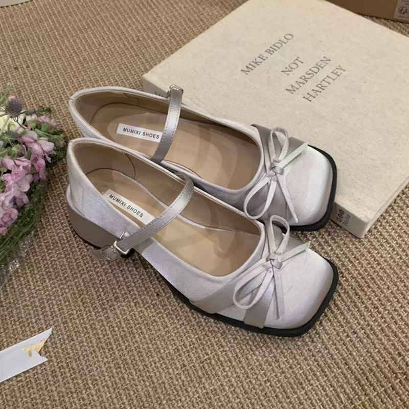 

Модные новые весенне-осенние туфли Мэри Джейн, модные туфли-лодочки на среднем каблуке с неглубоким круглым носком, женские элегантные туфли для улицы 40 серебряный