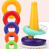Plastic Rainbow Stacking Musical Toy Sensory Stacking Plugging Toy  Develop Cognition Ability
