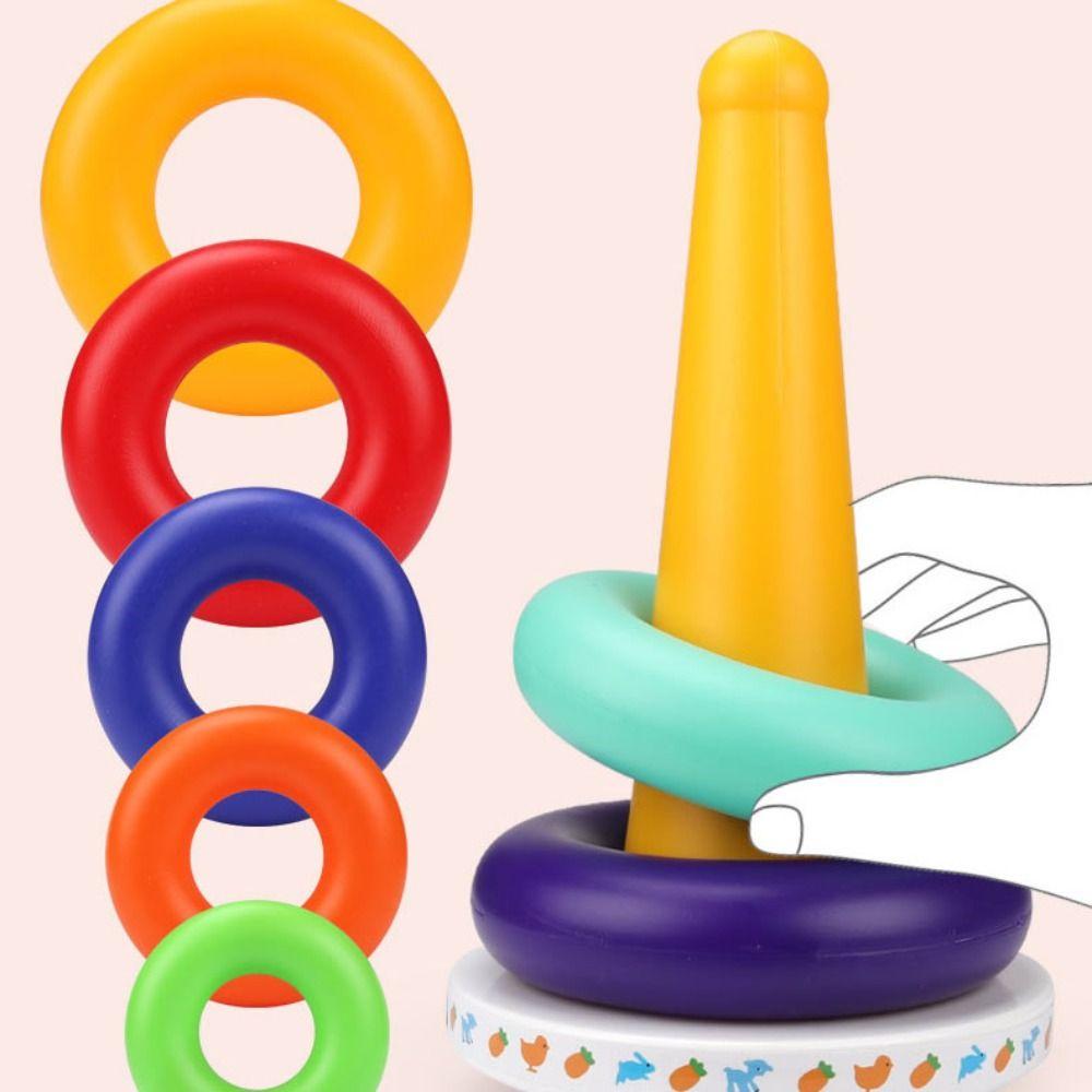 Stackable Stacking Rings Babies Toy Sensory Stacking Plugging Toy Develop Cognition Ability