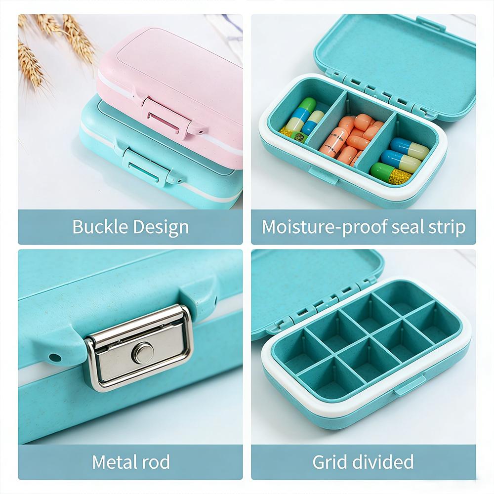 1-4Pcs Mini Portable Pills Organizer Case 3 Grids Pill Box Habit Medicine Box Prevent Forgetting Medication Cute Compact