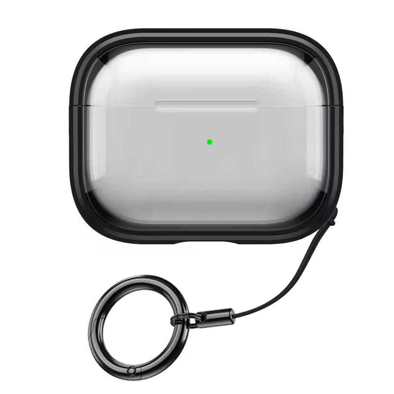 Removable Stand Latch Earphone Case for Airpods 4 3 1 Pro2 Wireless Charging Anti-Drop Lock Protector Hard PC Transparent Cover