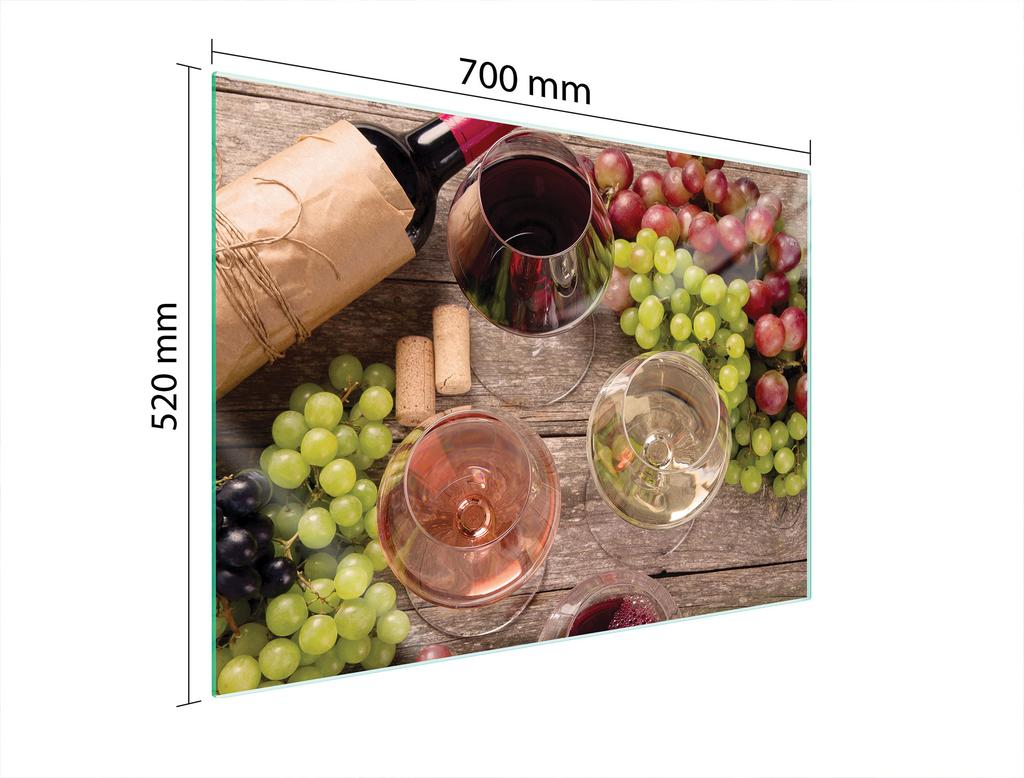 SZKLANA PŁYTA OCHRONNA NA KUCHENKĘ 70x52 WINO