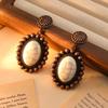Turquoise Earrings Women'S Fashion Vintage Earrings Geometric Bohemian Earrings