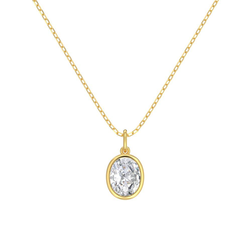 Exquisite Nordic S925 Sterling Silver Oval Pendant Necklace - Sparkly, Simple, Light Luxury Clavicle Chain for Women