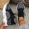 Women's shoes fly-woven breathable dad shoes women's fashion versatile sports shoes platform casual trendy shoes casual and comfortable