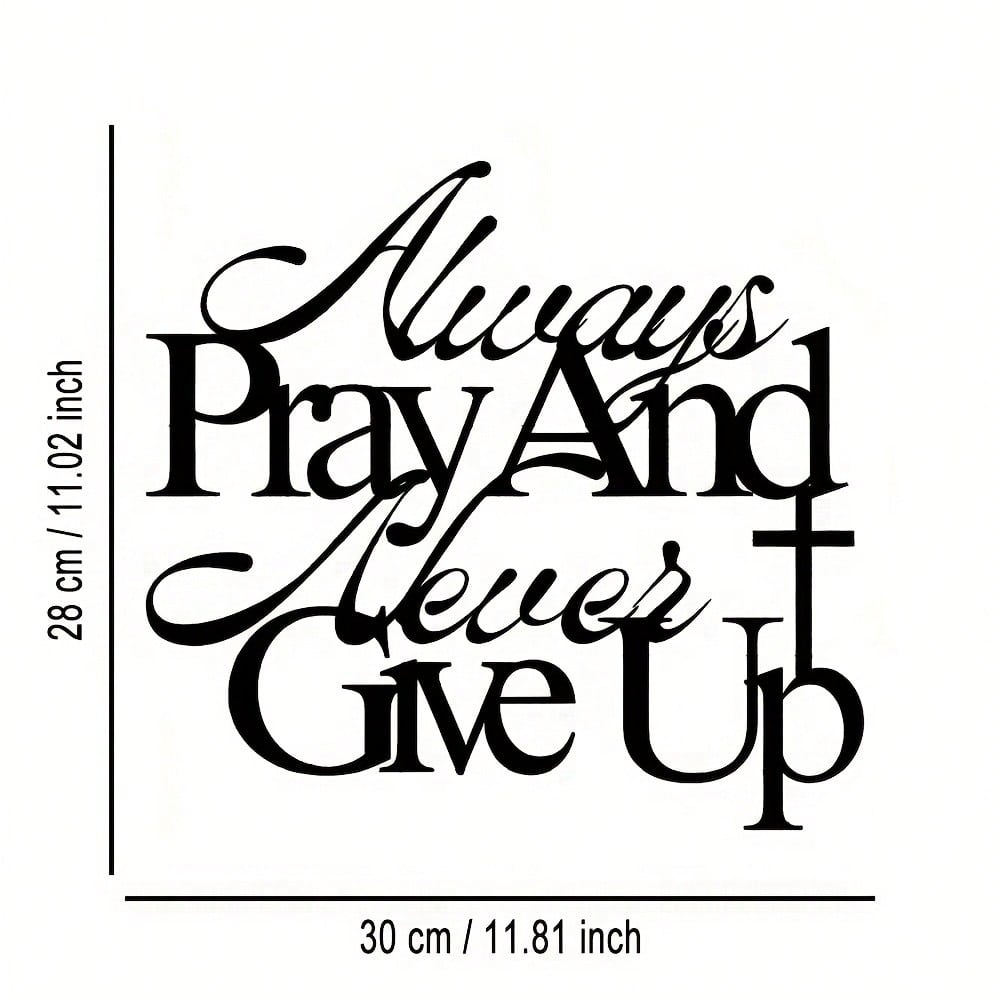 

Abstract Pray Never Give Up Metal Wall Art Decor for Home Office Living Room Bedroom 28x30