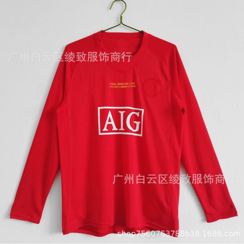 Manchester United Retro Domácí Dres 2007-08 Cristiano Ronaldo 7 Dlouhý Rukáv Stoleté Vydání Fotbalový Dres