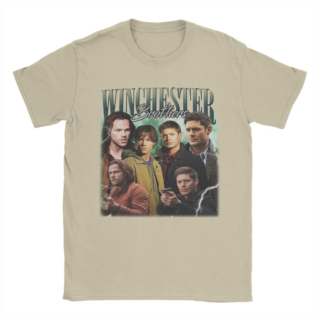 Dean Winchester Brothers Sam Supernatural Movie Unisex Women T Shirt Leisure Tee Shirt Short Sleeve Round Neck TShirt Cotton Tops