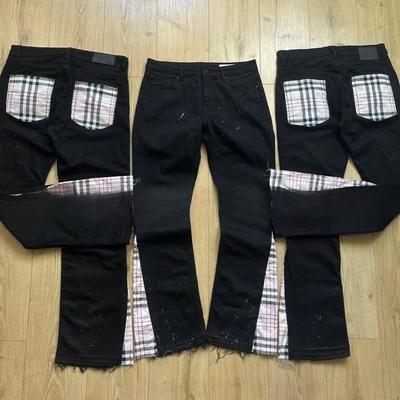 LUXEON New Fashion Jeans Men Streetwear Black Streetwear High Stretch Skinny Button Trousers