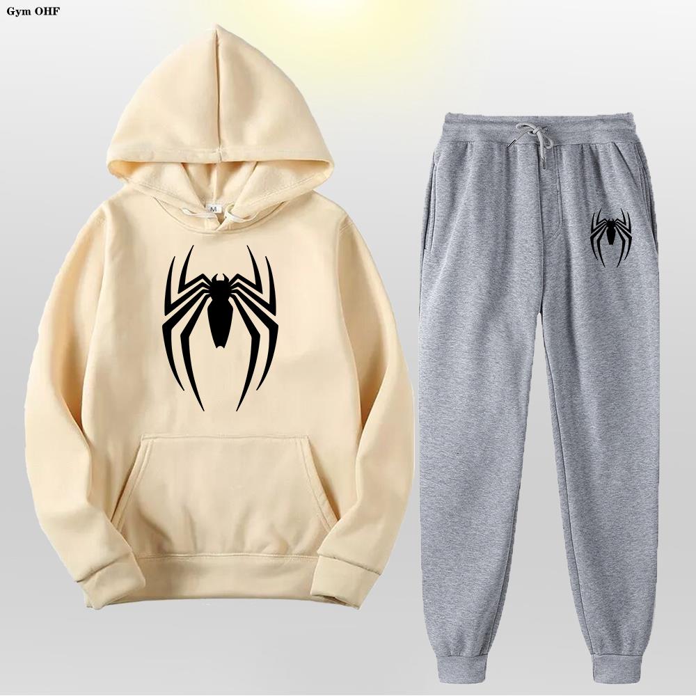 Women Men's Tracksuit Spider 2 Pieces Set Sweatshirt + Sweatpants Sportswear Hoody Casual Streetwear Men Clothing Hoodies Suit
