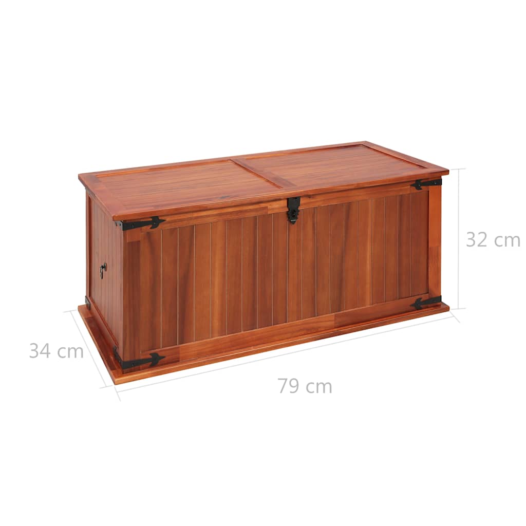 Storage Chest 79 X 34 X 32 Cm Solid Acacia Wood