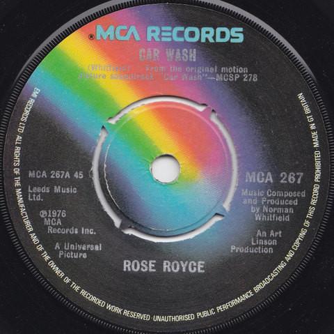 

7-дюймовая пластинка ROSE ROYCE - Car Wash MCA267 MCA Records 1976 UK Soul/Funk б/у