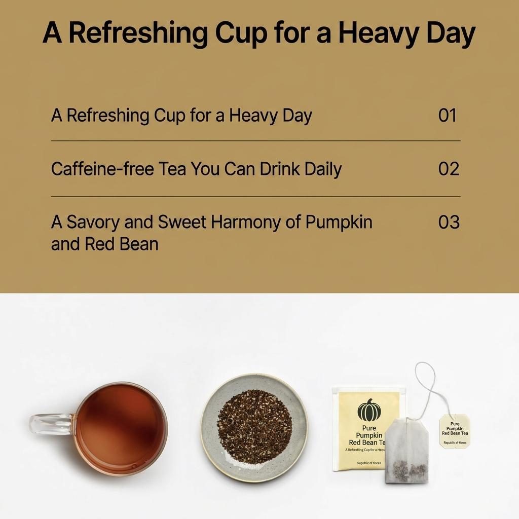 [100 Tea Bags] Daehan Pure Pumpkin & Red Bean Tea - [KOREAN WELLNESS] Caffeine-Free Light & Refreshing Daily Tea