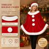 Plush Christmas Cloak and Hat Thick Santa Claus Costume Fashion Xmas Cape  Christmas Party Costume